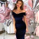 Robe Velour Col Bateau