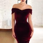 Robe Velour Col Bateau 3