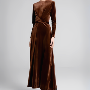 Robe Velour Marron 2
