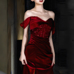Robe Velours Bordeaux 4