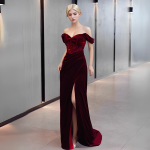 Robe Velours Bordeaux 5