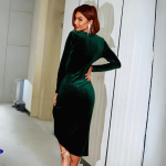 Robe Velours Vert Emeraude 2