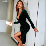 Robe Velours Vert Emeraude 3
